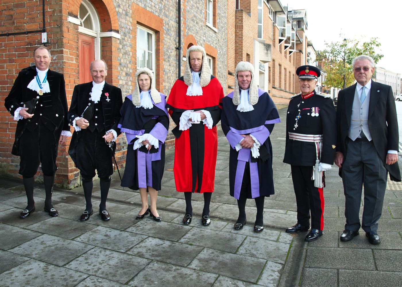 The High Sheriff attending the Law Service on the Isle of Wight together with the High Sheriff of the Isle of Wight, the Lord Lieutenant and the Honorary Recorders of Portsmouth and Southampton.